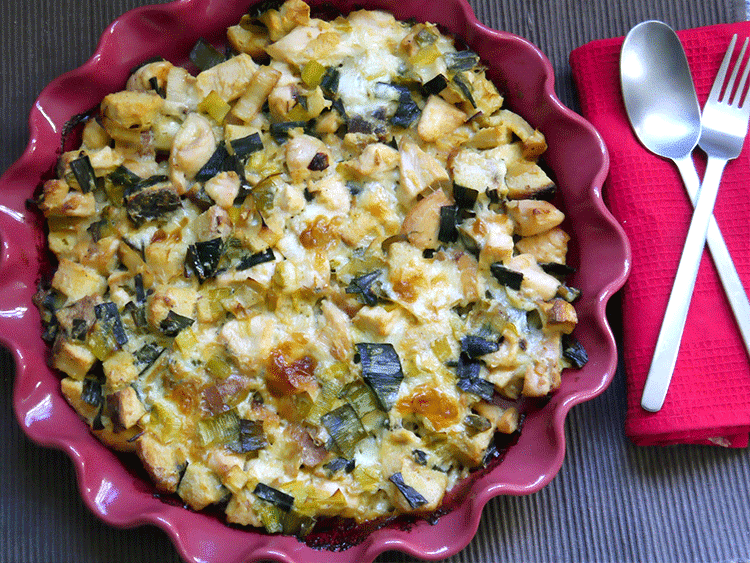 strata de pollo2 tarta de pollo sin masa