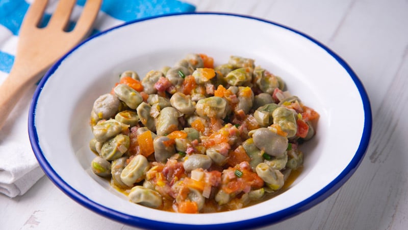 revuelto de habas con jamon Revuelto de habas con jamón