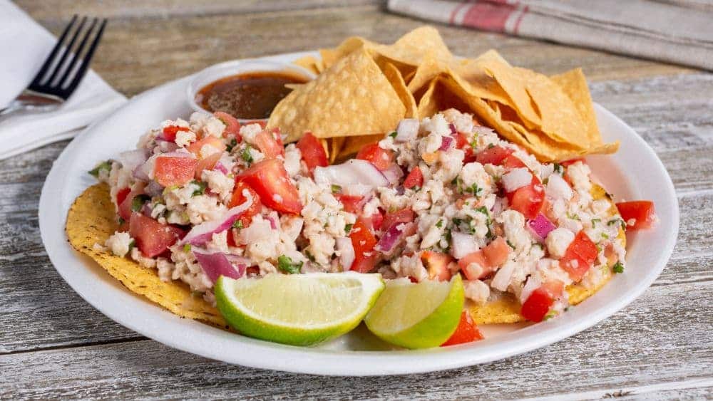 tostada de ceviche de camaron tostada de ceviche con camaron