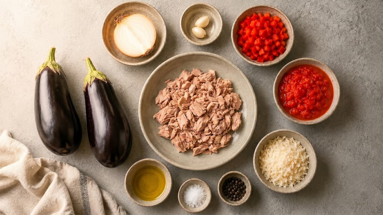 Ingredientes para Berenjenas Rellenas de Atun Recetas Paulina Cocina 1780056342 1780056342 Ingredientes para Berenjenas Rellenas de Atun
